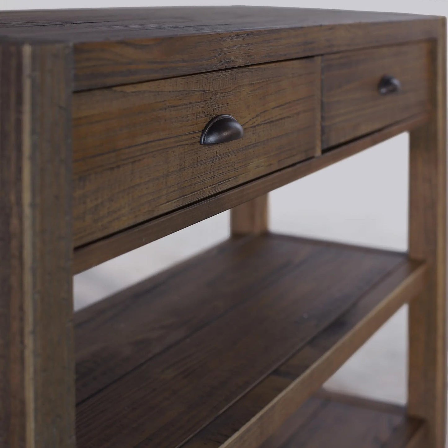 Grain Wood Furniture Montauk Console Table, Solid Wood with a Rustic Walnut Finish