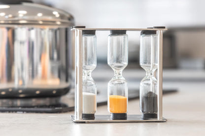 MasterClass Hourglass Triple Sand Timer, Soft Medium Hard-Boiled Eggs, Stainless Steel, 3,4,5 Minutes