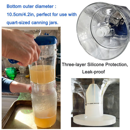 Glass Fat Separator, 4-Cup Gravy Separator with 304 Stainless Steel Strainer, Heat-resistant Glass Grease Separator with Bottom Release