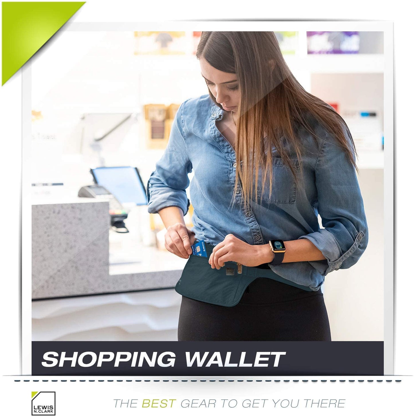 Lewis N. Clark unisex adult + Card, Id, & RFID Money Belt Travel Pouch Waist Stash Credit Card Id Passport Holder for Women Men, Charcoal, Small US