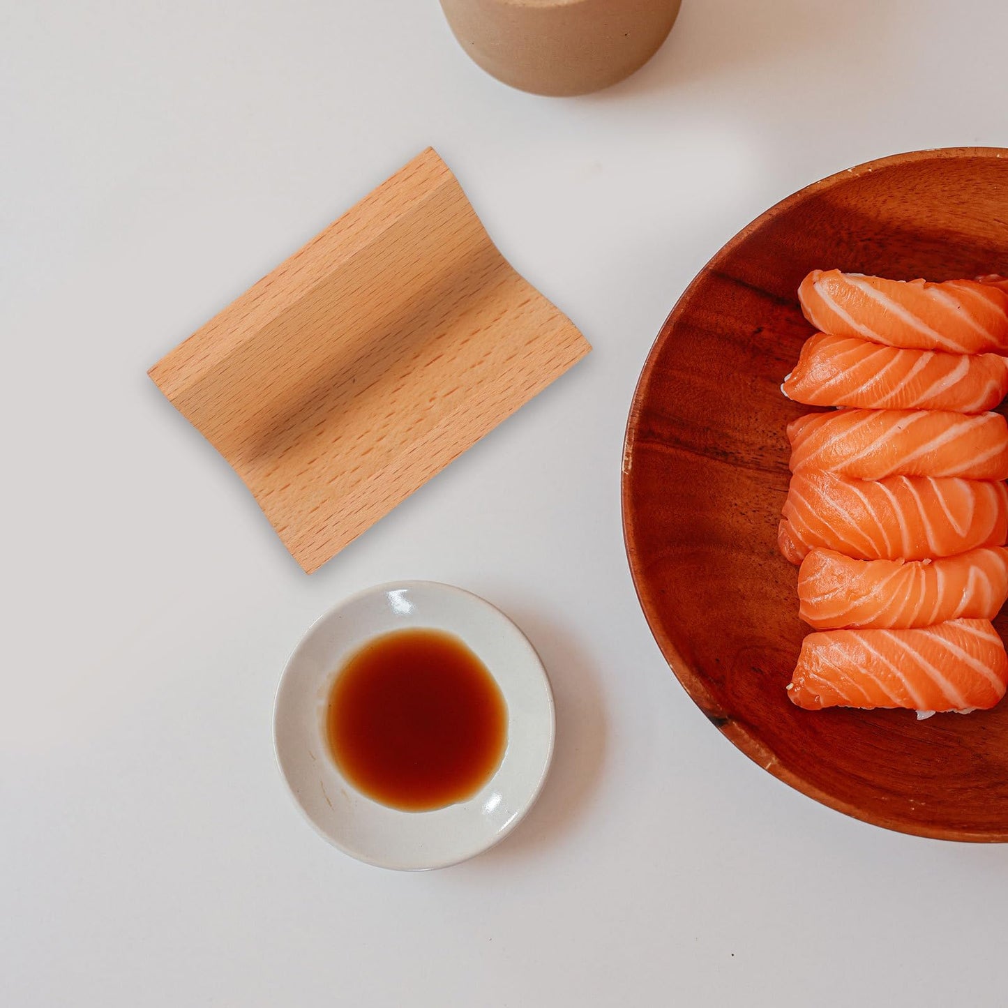Cabilock Premium Wooden Sushi Taco Holder - Single Grid V-Shaped Temaki Hand Roll Stand - 2.75inch Professional Japanese Restaurant Serving Tray for Sashimi, Sushi Tacos & Handroll - Easy to Clean