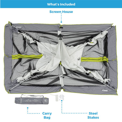 CORE 12'x10' Instant Screen House with Footprint and Tent Kit