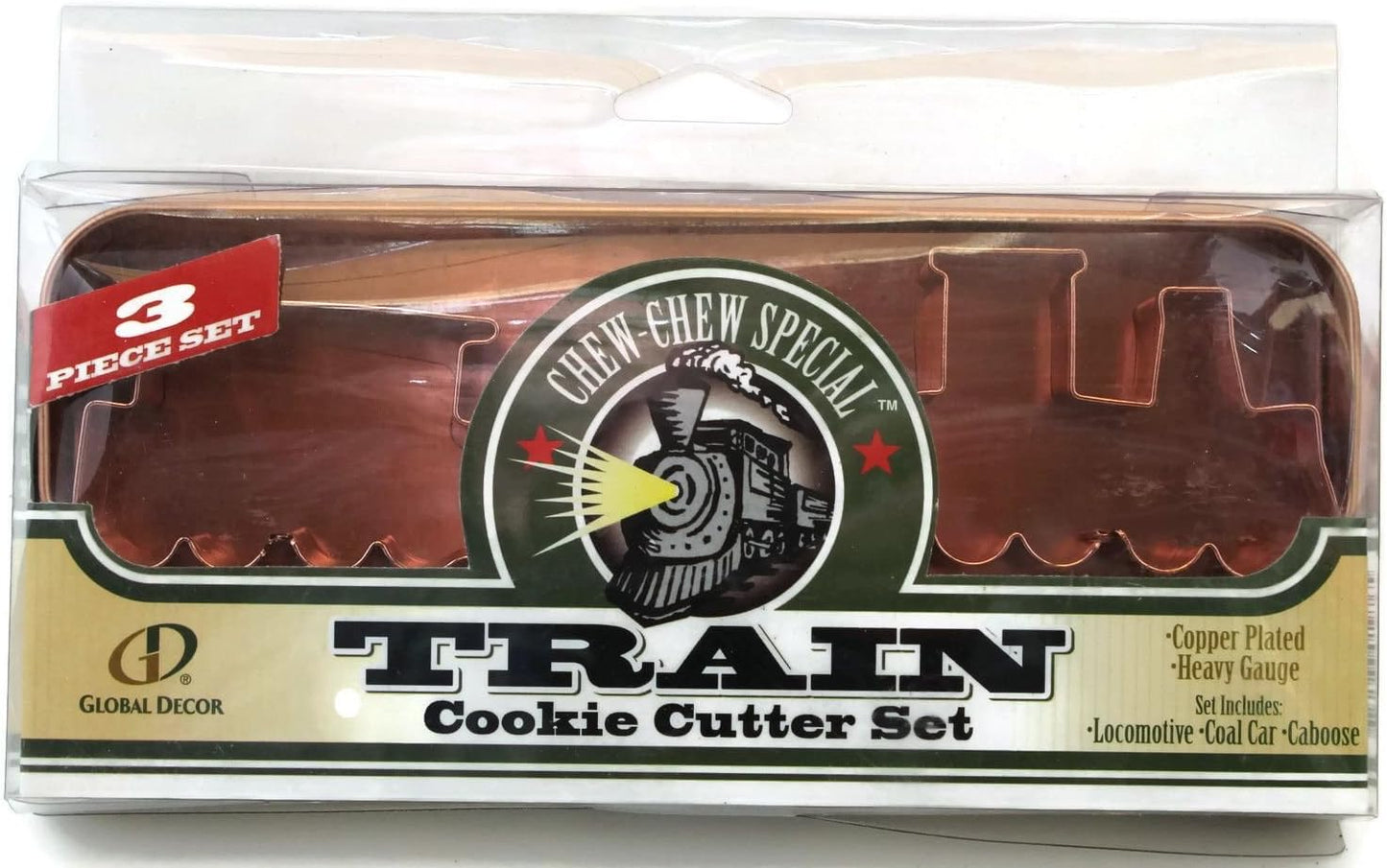 Train Cookie Cutter Set, 3 Piece Copper Plated