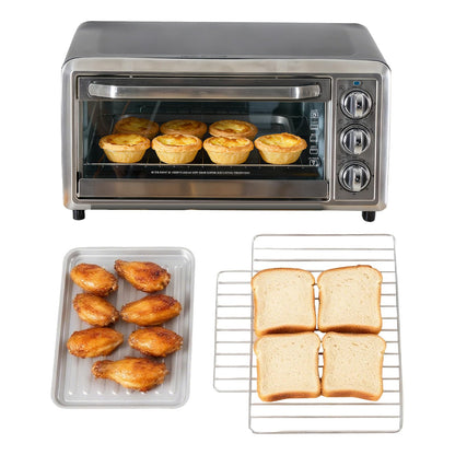 OLIXIS Toaster Ovens Countertop 19Quart, Bake, Toast, Broiler, Pizza and Warm, 1300W, 30 Min Timer, Fry Basket, Backing Pan and Rack Included, Up to 400°F