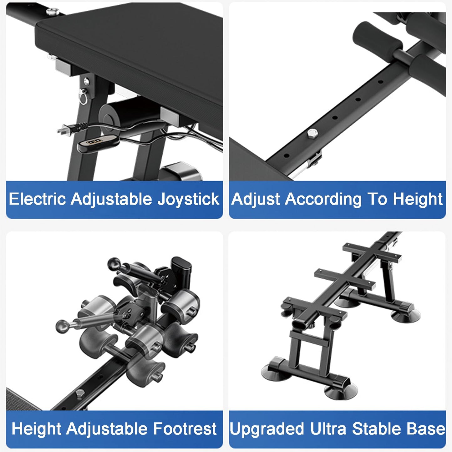 WUGCHDA Electric Alternative Inversion Table, Full Body Stretch Machine, Electric Inversion Tables for Back Pain, 440 Pound Capacity