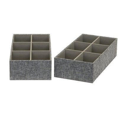 Household Essentials 3 Piece Drawer Organizers Starter Set, Customizable Inserts, Large Tray and 2 Small Trays, Graphite