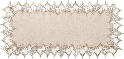 36 Inches 16 36 Inch) Phantomon Neutral Linen Table Runner Beige Embroidered Runner Lace Centerpiece for Dresser Tops