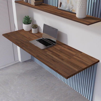 Howizz 60 x 30 in. Solid Wood Table Top, Dark Walnut Stained Acacia Desktop for Standing Desk/Office Tabletop/Countertop, 1in. Thick