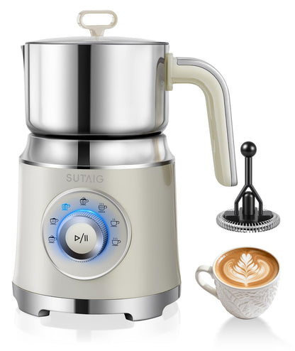 Milk Frother, 27oz All-in-1 Milk Steamer and Frother for Coffee, Variable Froth Thickness, Hot & Cold Foam Milk Warmer with Temperature Control