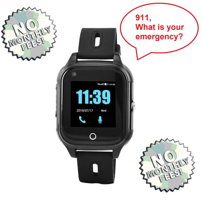 SkyAngel911Wrist Smart Medical Alert Watch – No Contract, One-Time Cost, Fall Detection + 911 Call from Wrist, Waterproof Health & Safety Watch, 2-Way Voice, Emergency Assist for Seniors & Adults