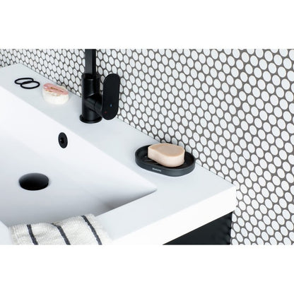 Brabantia Mindset Soap Dish (Mineral Infinite Gray) Anti-Rust Metal, Non-Slip Basin Soap Tray Holder for Bathroom, Shower, Kitchen Sink