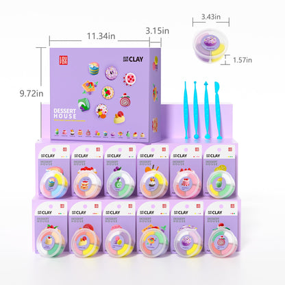 Air Dry Clay for Kids - Modeling Clay Kits, Ultra Light & Soft, Safe & Non-Toxic, 12 Boxes DIY Model Magic Clay with Sculpting Tools & Tutorials, Individual Packs, Creative Art Crafts Toys Gifts