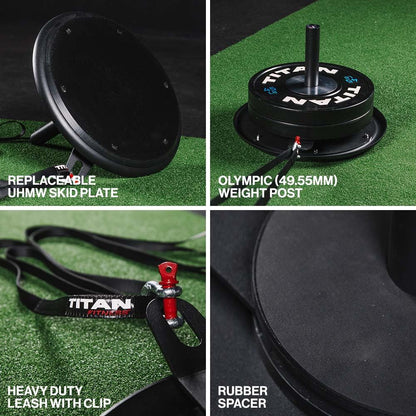 Titan Fitness 360 Degree Weight Sled, Multi-Directional Training for Strength, Speed & Endurance, No Unclipping or Resetting, Multi-Surface Sleds for Training, Fitness Sled Gym Equipment