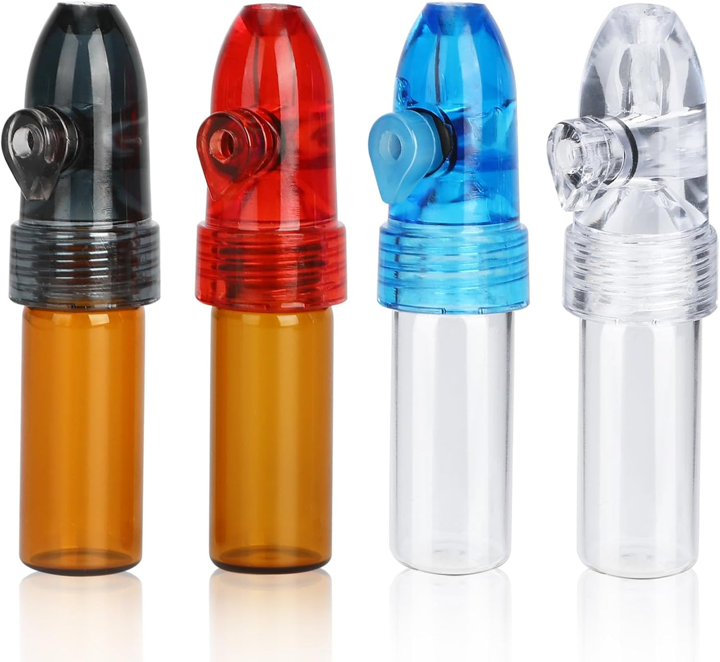 Refillable Portable Spice Dispenser with Knob Switch Storage Bottle, Salt and Pepper Shakers (4 Pack)