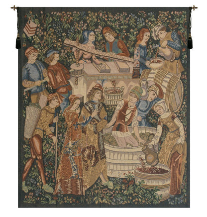 C Charlotte Home Furnishings Inc Vendages Left Side (Rust) Belgian Tapestry Wall Hanging | Viscose Cotton and Polyester Blend Wall Art | 42 in. x 34 in | Home Decor Accents