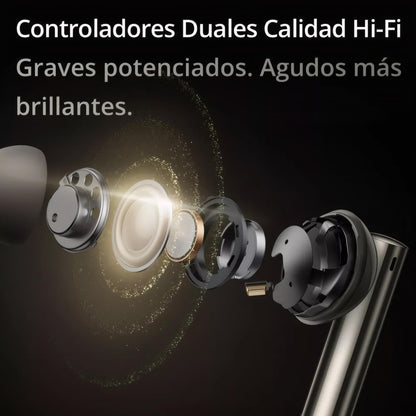 realme Buds Air 6 Pro True Wireless Earbuds, 50dB Noise Reduction, ANC to Ears and Environment, Hi-Res Sound, LDAC, 3D Audio, 40H Battery, Wireless Charging, Bluetooth 5.3 - (Silver Blue)