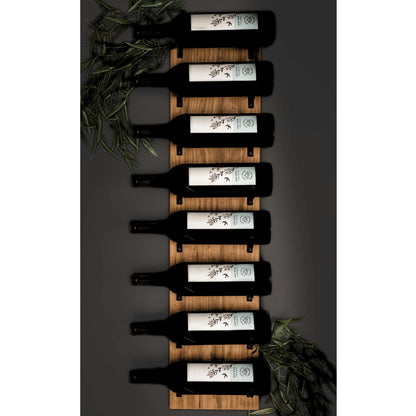 Blue River Goods Wine Rack Wall Mounted | Wooden Wall Wine Rack with 8 Bottle Storage and Matte Black Brackets | Wine Wall Rack with Rustic Finish | Perfect for Small Spaces