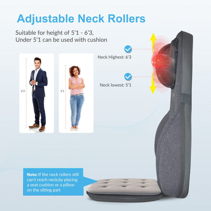 COMFIER Shiatsu Neck Back Massager with Heat, Adjustable Massage Chair Pad Back Support Massage Seat Cushion for Full Body Massager Gifts for Dad