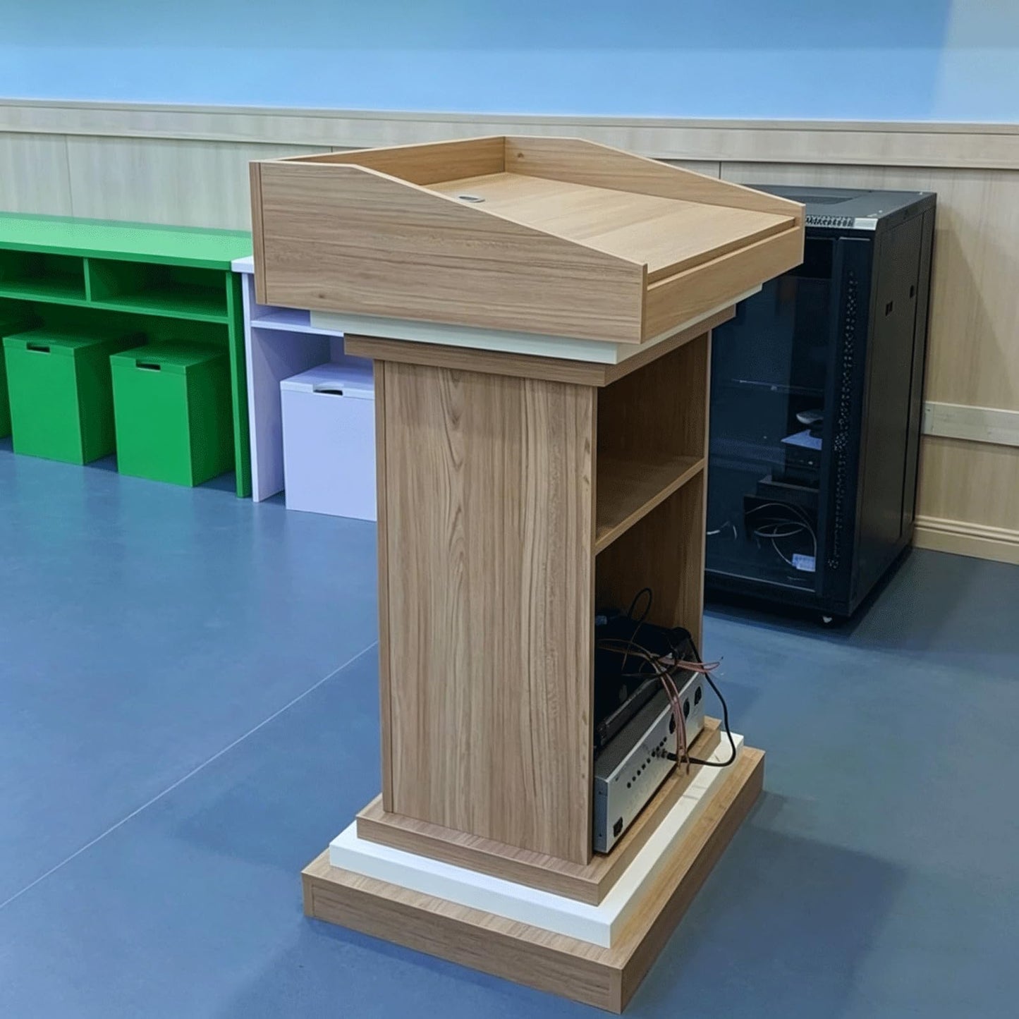 Podium Stand Podium Stand Wooden Lecterns with Storage Shelf Church Pulpits Teacher's Podium Lecture Hall Office Meeting Podiums Has Many uses