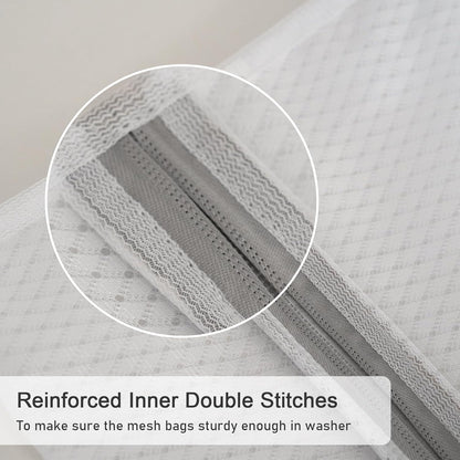 Polecasa Premium Soft 125g Diamond Mesh Laundry Bags with Sturdy Zipper for Delicates – 3 Pack Medium Durable Wash Bags