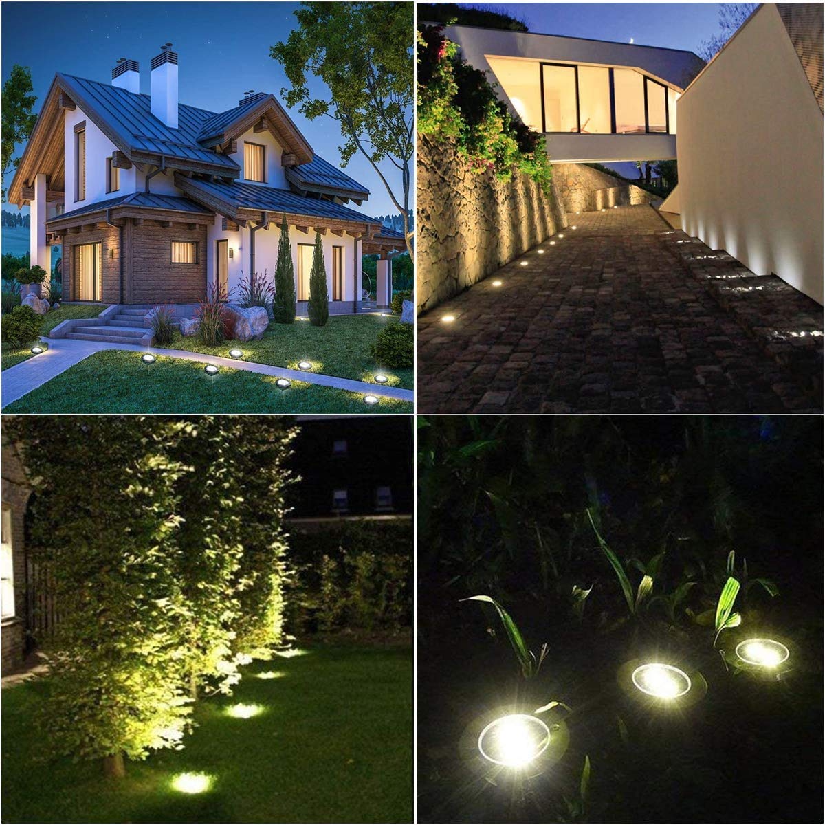 Rayolon Solar Ground Lights, Waterproof Solar Garden Lights, Upgraded Outdoor Garden Waterproof Bright in-Ground Lights, Landscape Lights for Pathway,Yard,Deck,Lawn,Patio,Walkway (12 Pack Warm Light