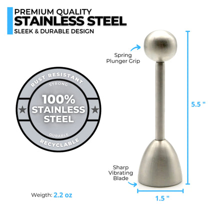 ICO Stainless Steel Egg Toppers - Perfect Opener for Soft & Hard Boiled Eggs - Pack of 2