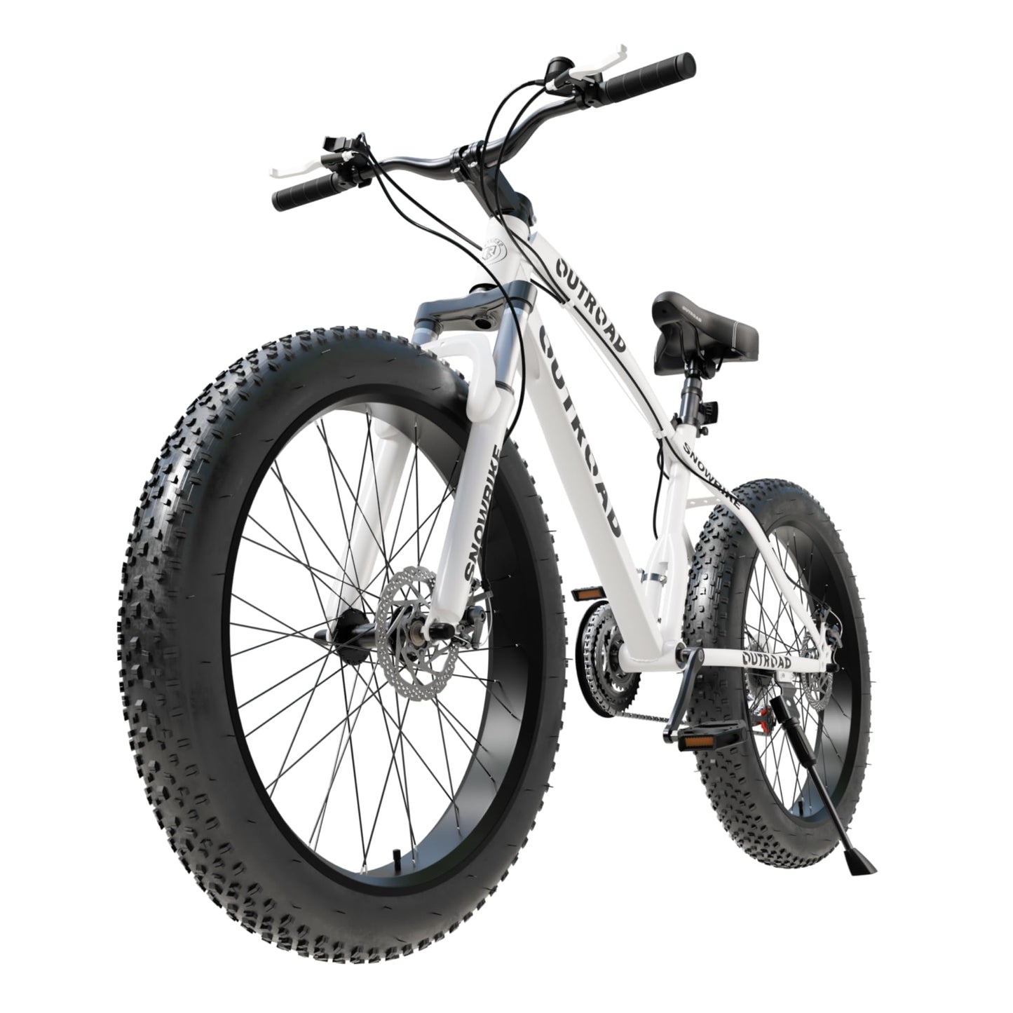 MarKnig 26 inch Fat Tire Mountain Bike, 21 Speed MTB with Dual Disc Brake for Adults, Anti-Slip Bicycle with 4 inch Knobby Tires, White