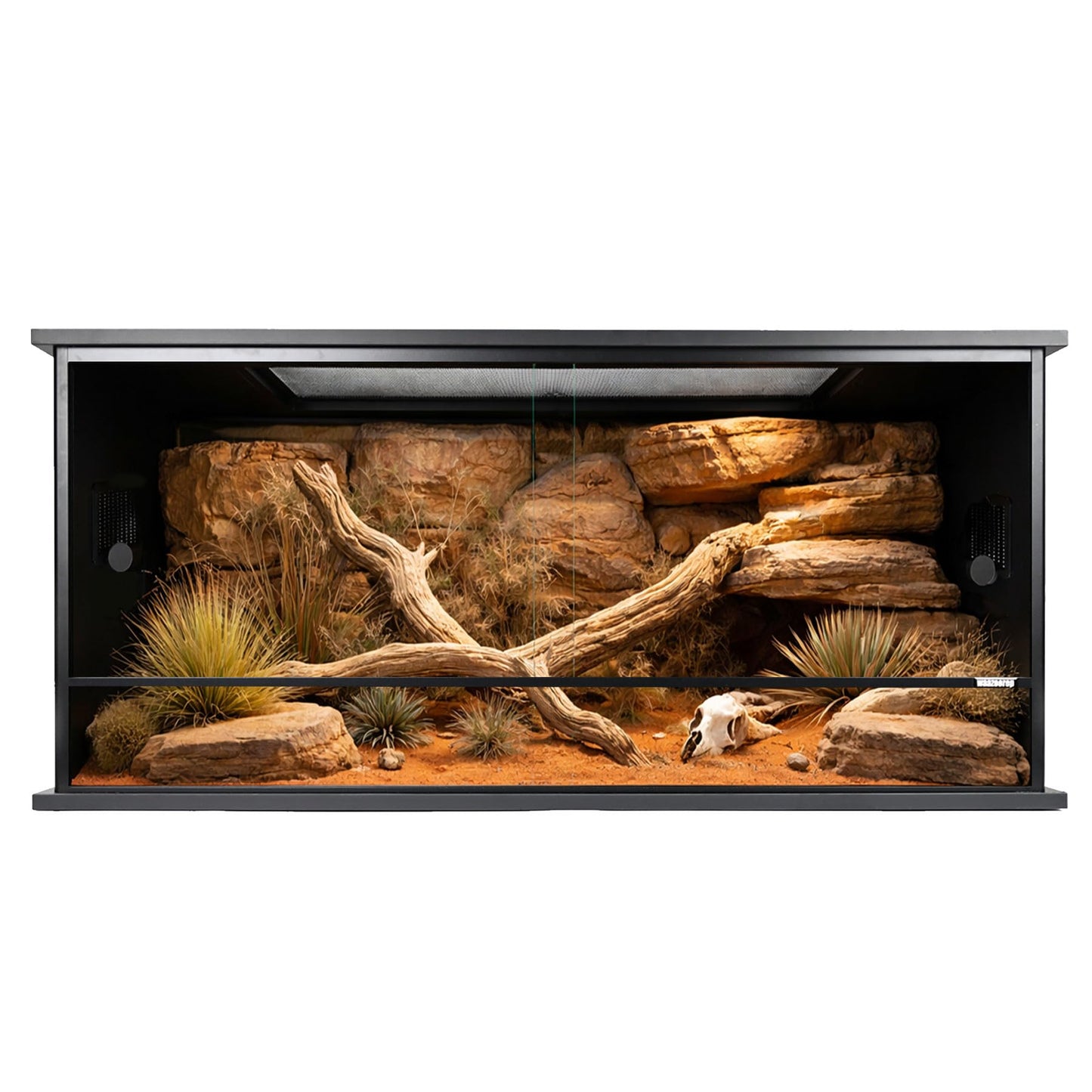 waazoorep 4x2x2 PVC Reptile Enclosure,120Gallon Reptile Tank Large Terrarium for Bearded Dragon,Snake,Ball Python,Gecko,Turtle with Front Glass Sliding Door and Top Screen Ventilation