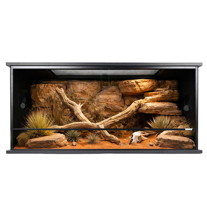 waazoorep 4x2x2 PVC Reptile Enclosure,120Gallon Reptile Tank Large Terrarium for Bearded Dragon,Snake,Ball Python,Gecko,Turtle with Front Glass Sliding Door and Top Screen Ventilation