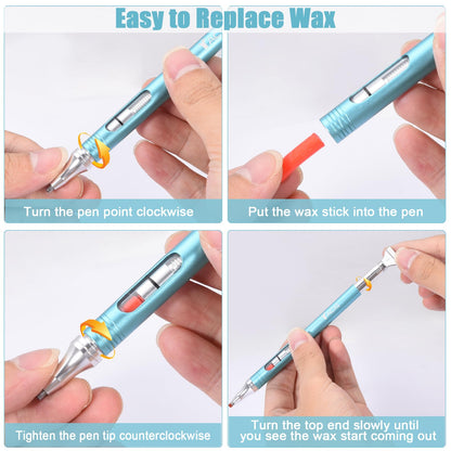 Yacig Diamond Art Pen Refillable Wax Pen for Diamond Painting, Metal 5D Diamonds Art Accessories Pens with a Multi Placer, Blue