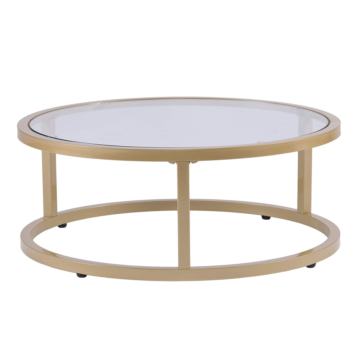 SEI Furniture Evelyn Glam Nesting Coffee Table 2-pc Set, Gold