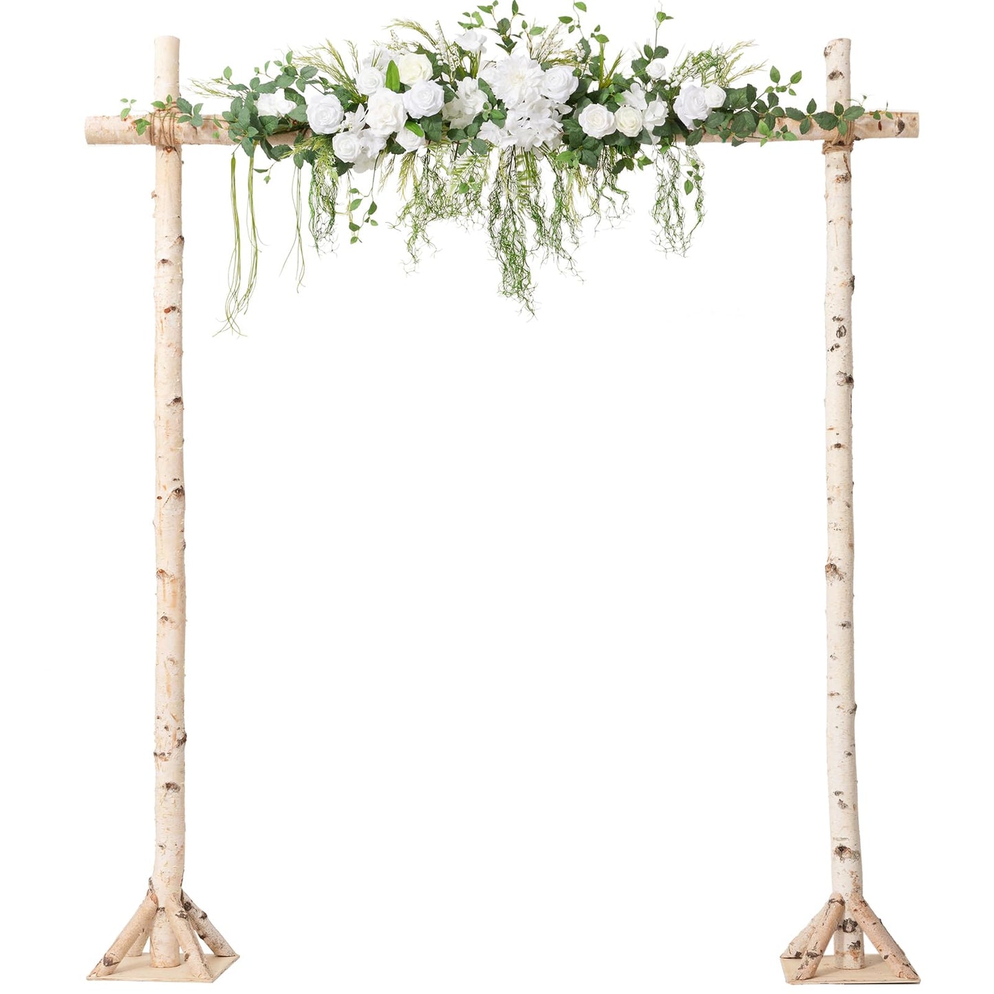 Ling's moment Wedding Arch Flowers - 6.5FT Floral Garland for Ceremony Arbor Backdrop Decoration - Artificial Rose Floral Swag for Sweetheart Table Birthday Party, Baby Shower, Lily White