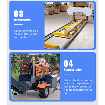 35-Ton Hydraulic Log Splitter with V-Tray Support – Rugged Wood Processing Machine for Heavy Timber Reduction, Firewood Supply Operations, and Industrial Wood Prep