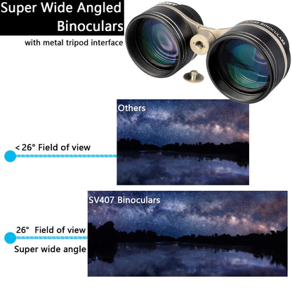 SVBONY SV407 2.1x42mm Atronomy Binoculars,Wide Angle Stargazing Binoculars for Adults, 26° Field of View,FMC Coating, IPX6 Waterproof,for Stars Sky Watching,825Grams