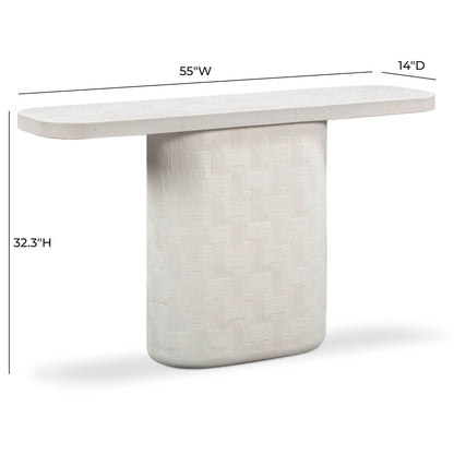 Tov Furniture Suraya Ivory Concrete Console Table