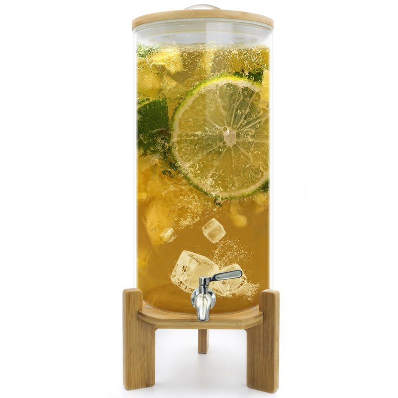 Drink Dispenser,3 Gallon Drink Dispensers for Parties,Glass Beverage Dispenser with Spigot - Jumbo Glass Drink Dispenser,Bars,Restaurants,Party,Suitable for cold/hot water