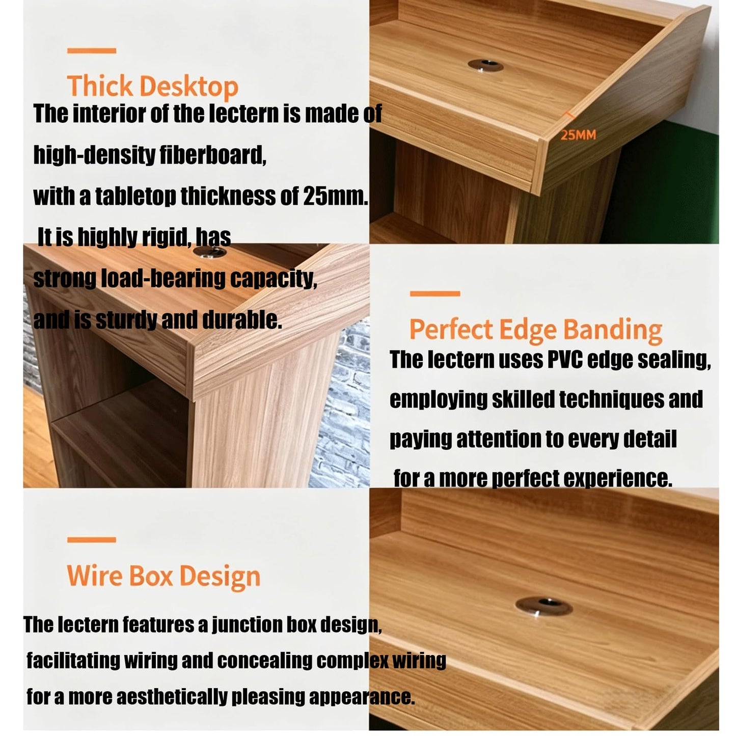 Podium Stand Podium Stand Wooden Lecterns with Storage Shelf Church Pulpits Teacher's Podium Lecture Hall Office Meeting Podiums Has Many uses