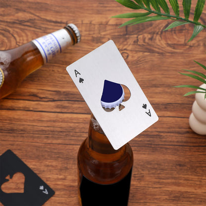 24Pcs Poker Card Bottle Opener, Stainless Steel Credit Card Size Bottle Opener for Wallet Pocket, Portable Metal Beer Bottles Can Cap Openers for Bar Wedding Birthday Party Silver/Black