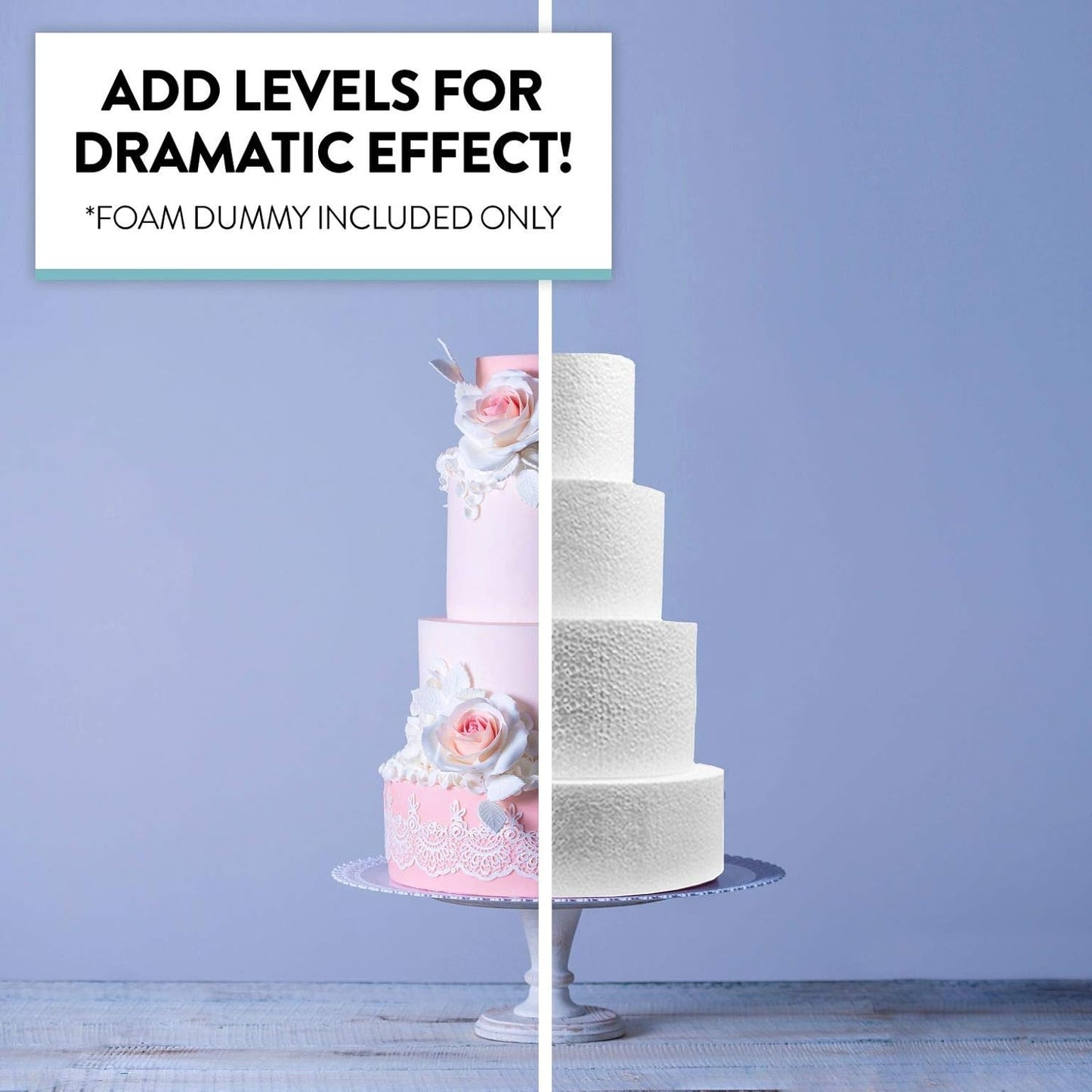 13 4 Inch Dummy Global Sugar Art x Cake Styrofoam Fake Cake for Decorating, Display & Practice
