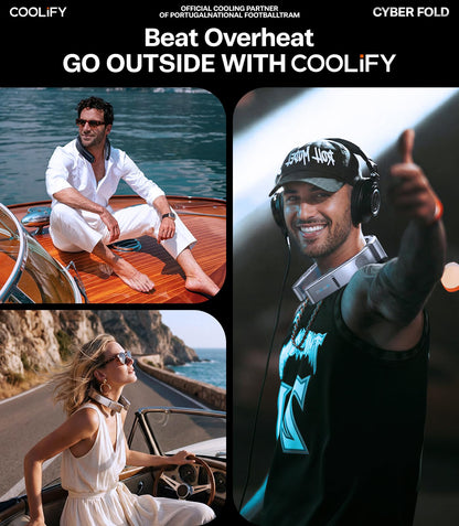 TORRAS COOLiFY Cyber Fold AI Neck Air Conditioner, Ultimate Cooler Max Cooling Area with Portable Bag, Neck & Face Cooler with Adjustable Strong Wind, Rechargeable Gift for Dad, Husband, Titanium