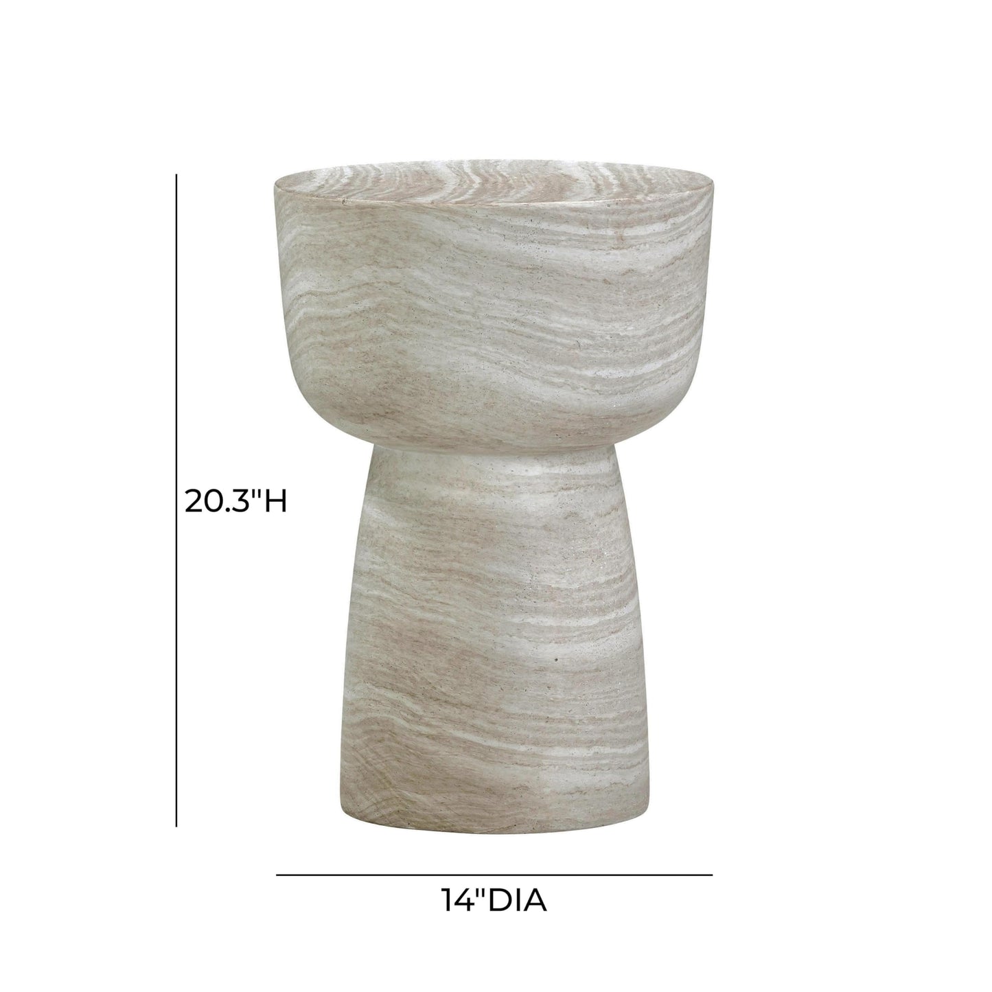 Tov Furniture Charra Faux Travertine Indoor/Outdoor Side Table