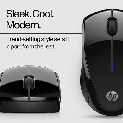 HP X3000 G3 Wireless Mouse - Black, 15-Month Battery, Side Grips for Control, Travel-Friendly, Blue LED, Powerful 1600 DPI Optical Sensor, Compatible with Wins PC/Laptop, Mac, Chromebook (683N7AA)