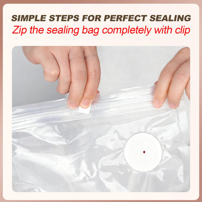 Reusable Vacuum Sealer Bags for Food: 20Pcs (8.66 * 8.27in) BPA-Free Vacuum Seal Bags with Air Valve & 5 Seal Clips, Plastic Food Storage Bags, Microwaveable Zipper Bags for Kitchen Save Meal Prep