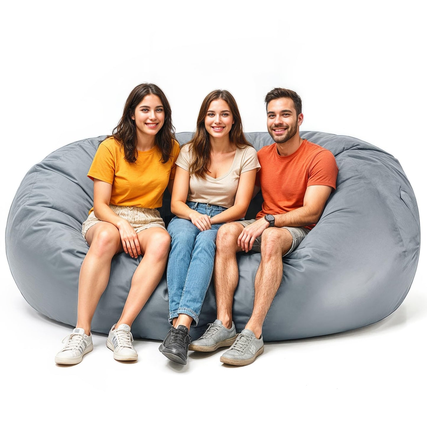 Lumaland Outdoor/Indoor Bean Bag 7ft, Water-Repellent and Fading-Resistant, Comfortable Sack Chair for Patio, Backyard, Frontyard, Deck, Garden, Swimming Pool and Home, Dark Grey