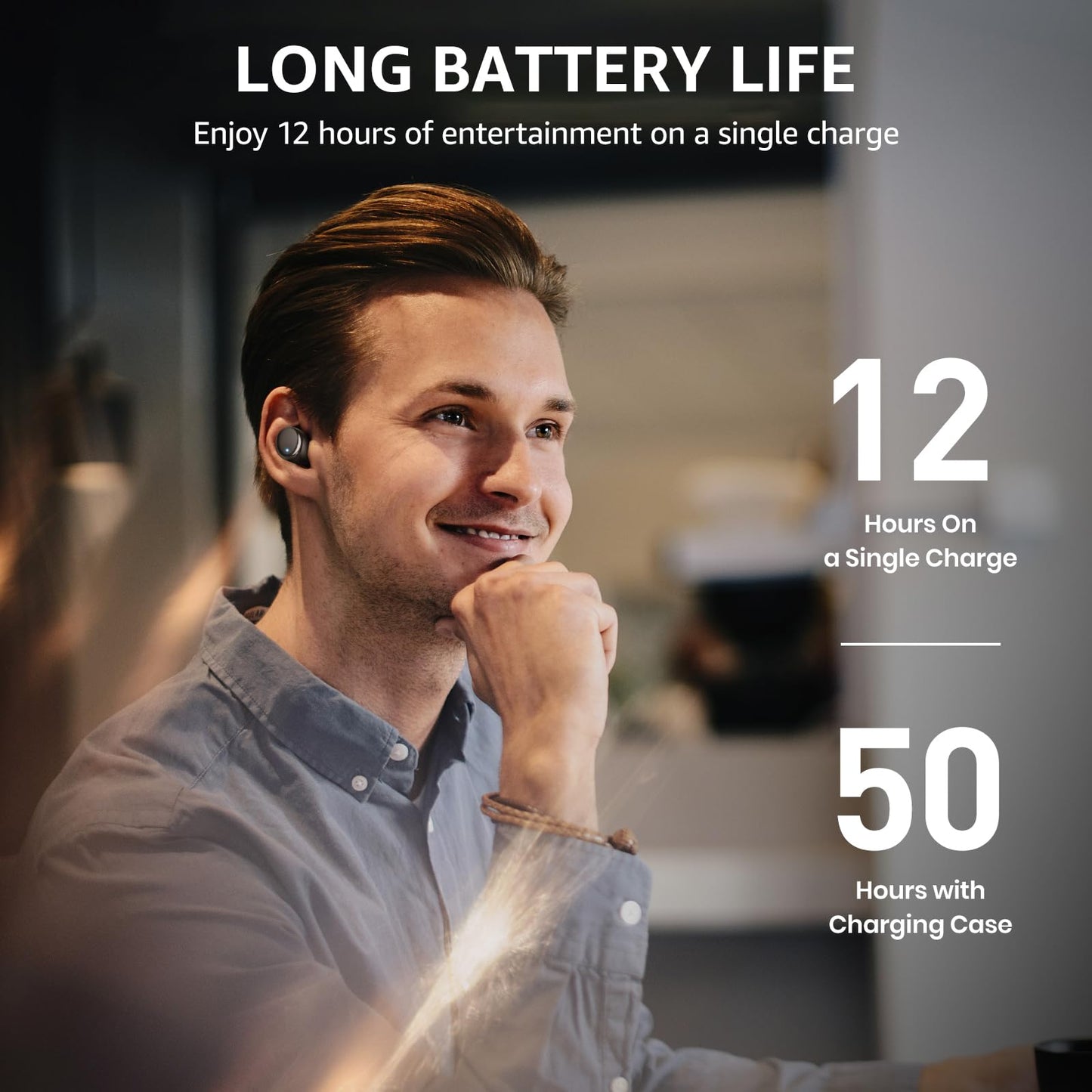 TOZO T6 Wireless Earbuds, Bluetooth Ear Buds, Stereo Sound in Ear Headphones, 50 Hours Playtime, AI Clear Call, Wireless Charging Case, APP Customizable EQs, IPX8 Waterproof Earphones