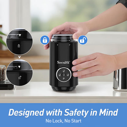 Secura Brands Electric Coffee Grinder with Coarse to Fine Multiple Grind Setting for Coffee Bean, Spices & Herbs, Black