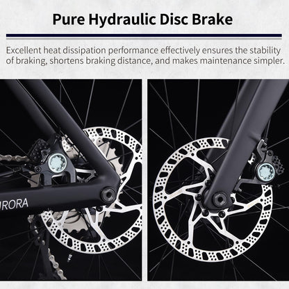 SAVADECK A7L Carbon Road Bike, T800 Carbon Fiber Frame 700C Racing Bicycle with Shimano 105 R7100 24 Speed Groupset and Hydraulic Disc Brake, Ultra-Light Carbon Bike for Man and Women(Black,47cm)
