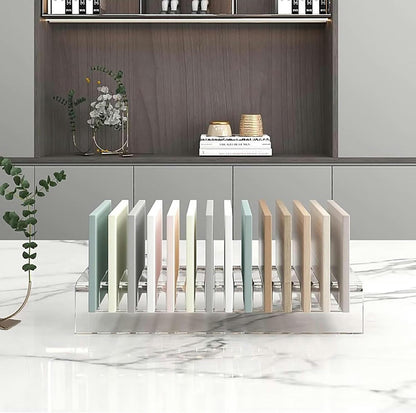 LGEOELIAS Acrylic Ceramic Tiles Organizer Holder, Small Wooden Floor Sample Holder,Sample Door Stand,Floor Tile Display Stand,Commercial Floor Tile Display Shelf for Retail Stores