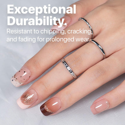 SXC Cosmetics French Tip Press On Nails - Skin Tone Nude and Color Series, Short Coffin X-Pro Tips Starter Kit ST119KIT