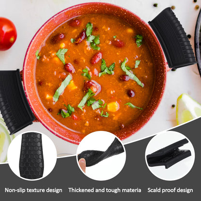 8 Pack Silicone Hot Handle Holder Cover Cast Iron Handle Cover Silicone Pot Holders Heat Resistant Assist Pan Handle Sleeve Non-Slip Pot Handle Covers for Cast Iron Skillet Metal Pan